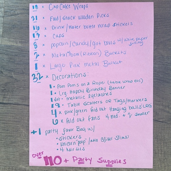 Unicorn Girl’s birthday Party supplies/themed decorations bulk lot with 110+ pcs - Picture 6 of 6